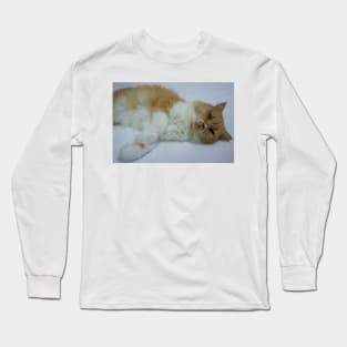 kitten sleeping on the floor Long Sleeve T-Shirt